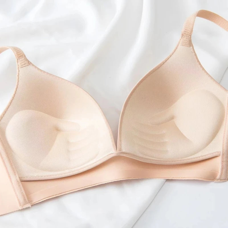 3Pcs/Set Seamless Bras For Women Non-wire Push-Up Bra Glossy Deep V Underwear Fixed 3/4 Cup Comfort Daily Wear Lingerie S-XXL - Matrix Studios