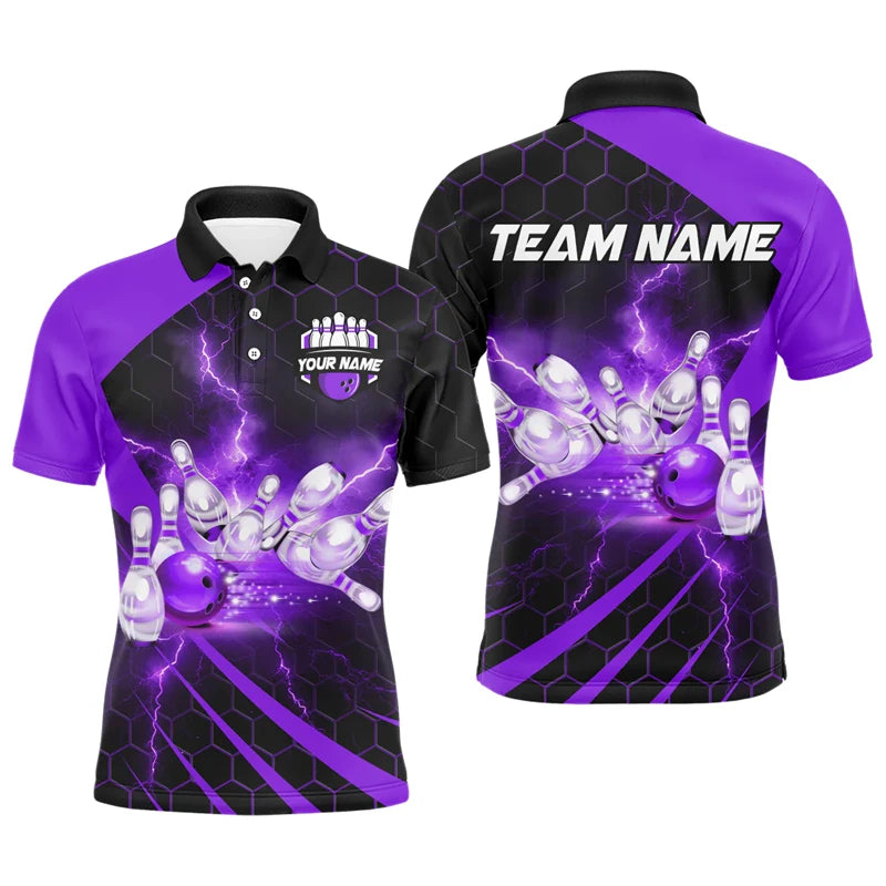 Cool Custom Team Name Bowling Man Polo Shirt Men Women 3D Printed Summer Short Sleeve Lapel Button Polo T Shirt Clothes - Matrix-studios.com