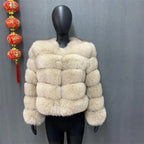 Style Real Fur Coat 100% Natural Fur Jacket Female Winter Warm Leather Fox Fur Coat High Quality Fur Vest - Matrix Studios