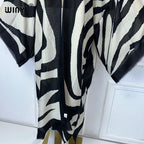 WINYI Kimono Zebra Print Cardigan Abaya Dubai Luxury Elegant Beach Outfits Long Coat Women Sexy Cotton Feeling Dress Kaftan - Matrix Studios