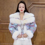 Outcoat The New Fur Cotton-padded Jacket Features Heavy Sequins Outerwear Sweet Faux Leather and A Stylish Thickened Fur Coat - Matrix Studios