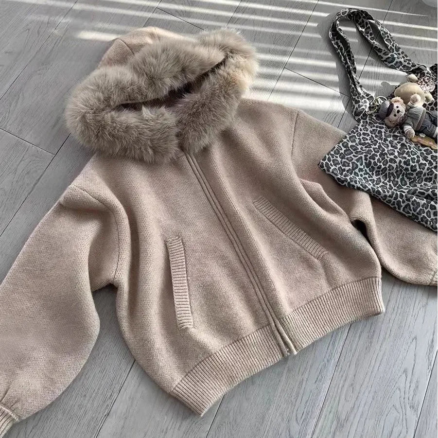 Big Cllar Sweater Cardigan Jacket for Women, The Latest Autumn / Winter Loose Fit Slimming Knit Sweater for 2025 - Matrix Studios