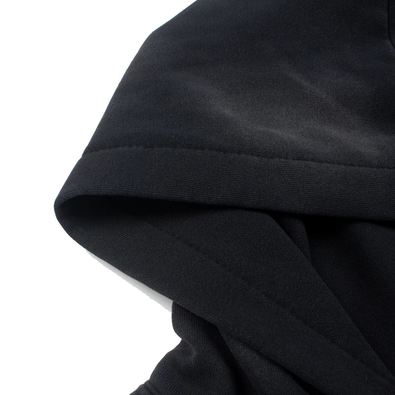 2XL SATOSHI Hoodie Vintage Distressed Washed Black Classic Letter Print Rainbow Nail Bead Hood Sweatshirts Men Women Streetwear - Matrix-studios.com