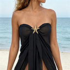Women Summer Short Sarongs Swimsuit Coverups Beach Bikini Wrap Sheer Short Skirt Chiffon Scarf Cover Ups for Swimwear - Matrix Studios