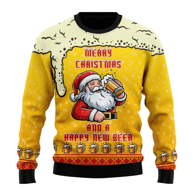 Fashion Beer Ugly Christmas Sweater For Women Clothes Hip Hop Bar Party Men Sweatshirts Casual Male Pullovers Beers Tracksuit - Matrix Studios