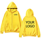 DIY Personalised customised logo, men's street hoodie, zip front sports sweatshirt, women's casual knitted hoodie, couple's gift - Matrix Studios