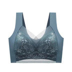 1pcs Women Lace Plus Size Bra Basic Anti Sagging Thin Vest With Padded Female Brassier Lady Ice Silk Seamless Comfort Breath Bra - Matrix Studios