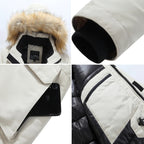 Winter Men Fur Hooded Parkas Man Snow Mountain Ski Thermal Coats Men -30 Degree Thicken Warm Down Padded Jackets Clothing - Matrix Studios