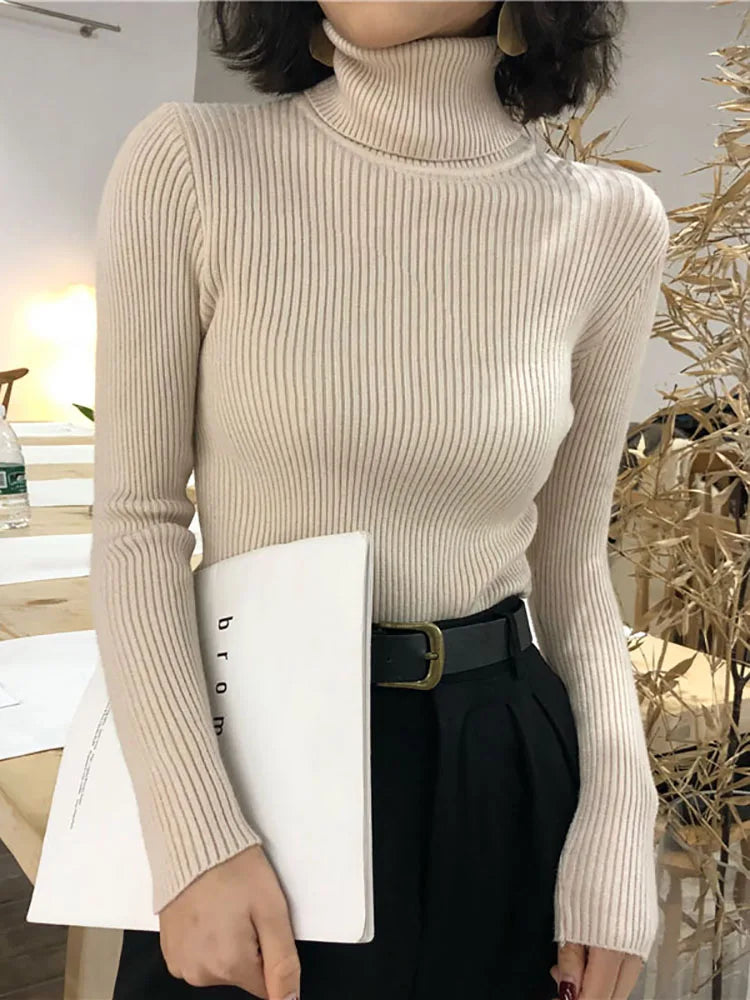 Turtleneck Sweater Womens 2026 Autumn Winter Tops Korean Slim Women Pullover Jumper Knitted Sweater Pull Femme Hiver Truien - Matrix-studios.com