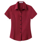 Women's Short-sleeved Slim-fitting White Large Size Business Wear Short-sleeved Women Shirt Women Tops Blouse Women - Matrix-studios.com