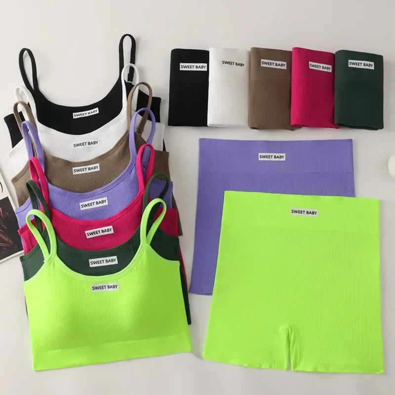 Women Seamless Yoga Sets Summer Fitness Workout Suits Sport Bra High Waist Leggings Sexy Outfits 2024 Female Casual Sportswear - Matrix-studios.com