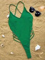 Sexy Backless Bikinis One Piece Swimsuit Bandage Bikini Thong Swimsuit Swimwear Biquini Conjunto De Bikini Tankini Beachwear - Matrix-studios.com