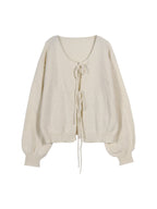 Women's commuter casual loose solid-coloured jumper V-neck autumn and winter cardigan with 2025 autumn and winter new - Matrix Studios
