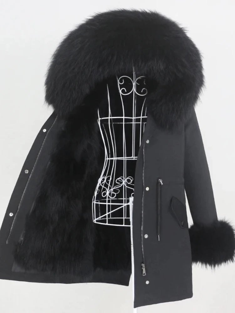 OFTBUY Winter Jacket Women Long Parka Real Fox Fur Coat Natural Raccoon Fur Collar Hood Thick Warm Streetwear Parkas New - Matrix Studios