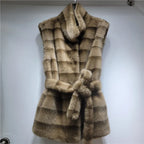 DEAT 2026 Autumn Winter New Warm Faux Mink Fashion Versatile Vest For Women Thickened Fur Sleeveless Coat Female 11A06784 - Matrix Studios