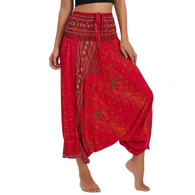 Bohemian Pants Women Pantalones Mujer Hippie High Waist Rayon Harem Baggy Boho Yoga Beach Wear Pour Femme Calca Feminina Printed - Matrix Studios