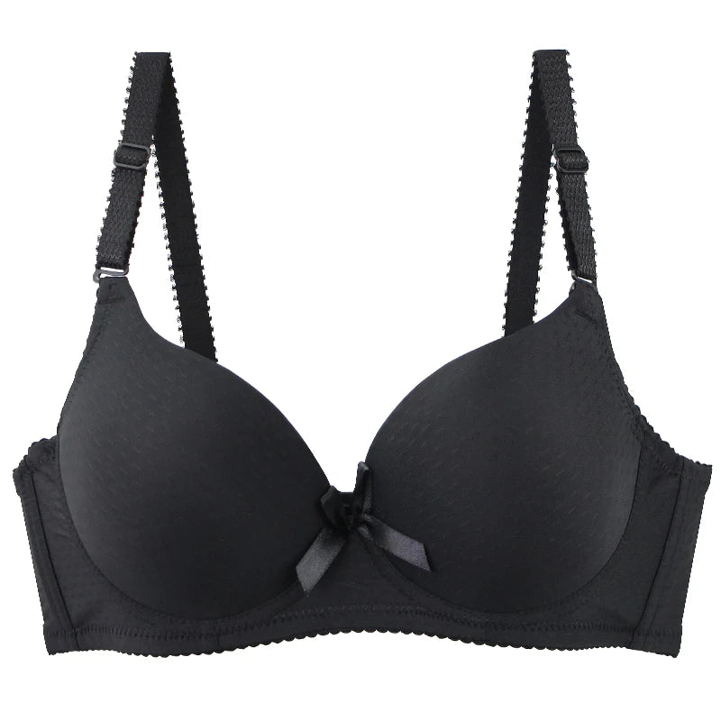 2025 New Sexy Plus Size Bras Bow Sweat Absorption Underwear For Women Solid Smooth Seamless Breathable ABC Cup Lingerie - Matrix Studios