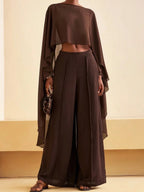 Sheer Poncho Top for Women Asymmetrical Mesh Shawl Wraps See Through Chiffon Capelet Evening Dress Wedding Cover Up - Matrix Studios