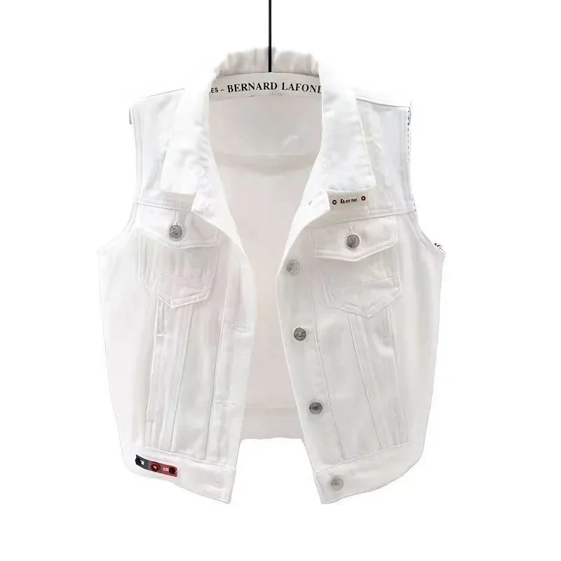 2025 Female Hooded Large Size 5XL Jeans Vest Jacket Spring Summer Women New Denim Sleeveless Coat Korean Lady Cowboy Waistcoat - Matrix Studios