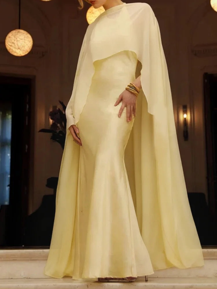 Women Chiffon Capelet Sheer Mesh Bridal Cape Shawl Wraps Asymmetrical High Low Flowy Wedding Party Cover Up Poncho - Matrix Studios
