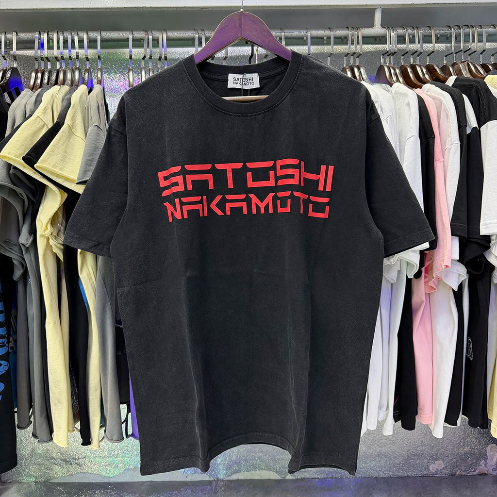 Summer Street Satoshi Nakamoto T-shirt Men's Women's Loose Lettered Logo Printed Cotton Short Sleeve - Matrix-studios.com