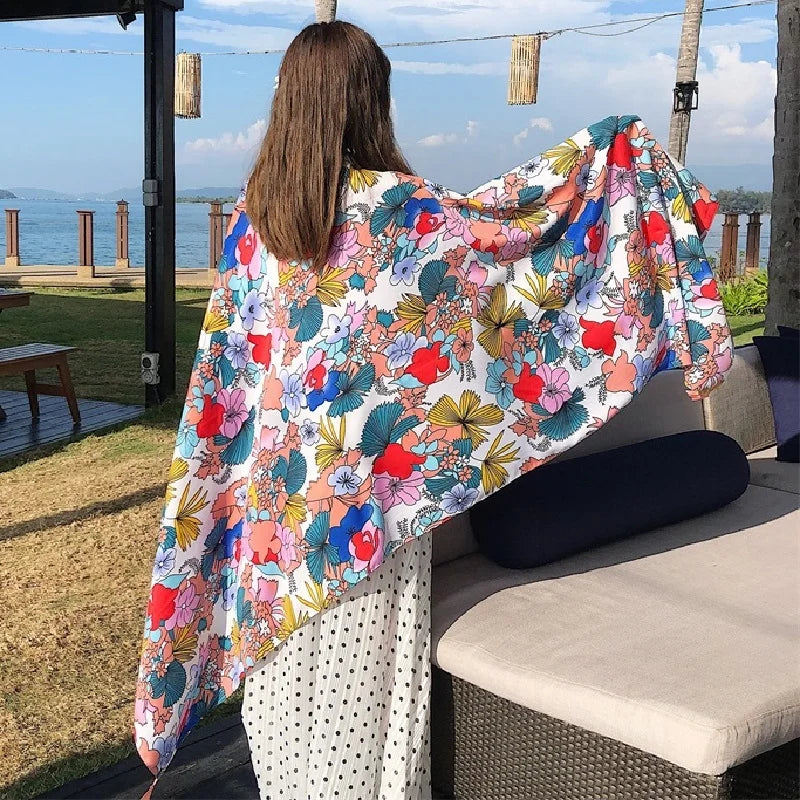 90x185cm  Printing Process Twill Summer Suncare Beach Dress Bikini Sarong Wrap Scarf Women Brazilian Swimsuit Bathing Cover-ups - Matrix Studios