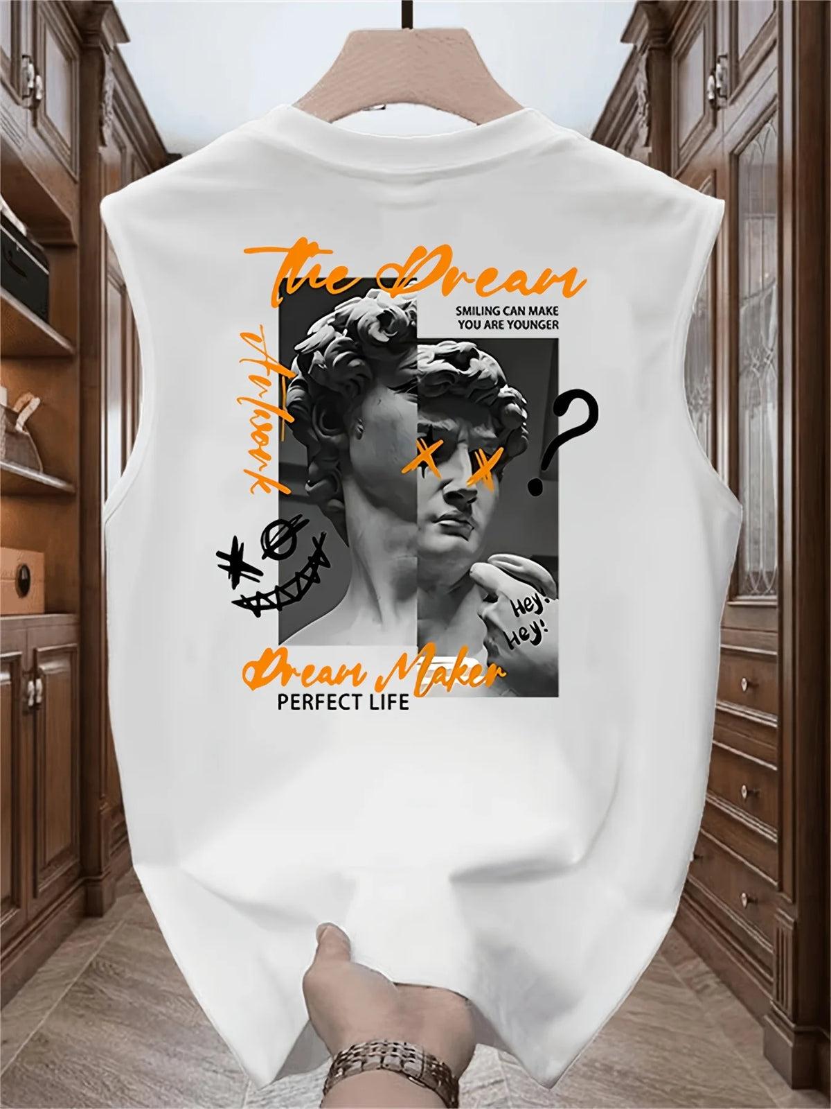 Men's Fashionable Casual Sports Loose Compass and Mountain Pattern Print Comfortable and Breathable Round Neck Sleeveless Vest - Matrix Studios