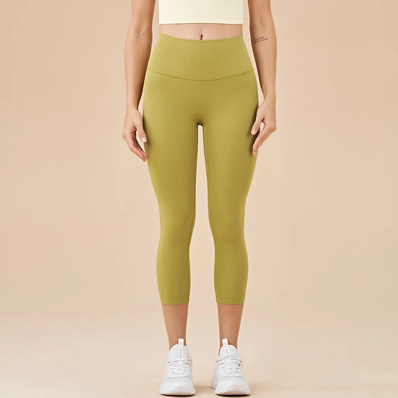 SOISOU Nylon Yoga Capri Pants Leggings Women's Pants Gym Sexy High Waist Tight Breathable Elastic Girl Sports Pants 13 Colors - Matrix-studios.com