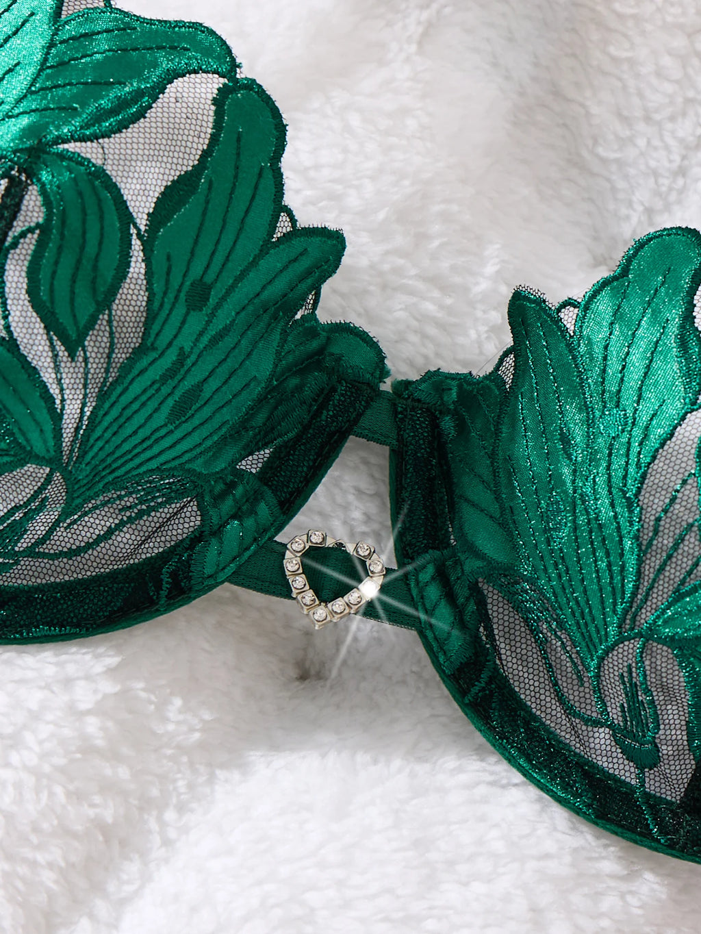 Exclusive Green embroidery Lingerie Set for Dates. Sexy See-Through Chiffon Bra. High-End Sensual Women's Underwear ZA824031 - Matrix Studios