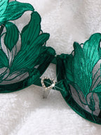Exclusive Green embroidery Lingerie Set for Dates. Sexy See-Through Chiffon Bra. High-End Sensual Women's Underwear ZA824031 - Matrix Studios