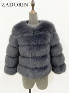 ZADORIN S-6XL Mink Coat Winter Black White Faux Fur Coat Woman Elegant Fluffy Faux Fur Jacket Top Short Fur Coats Woman Clothing - Matrix Studios