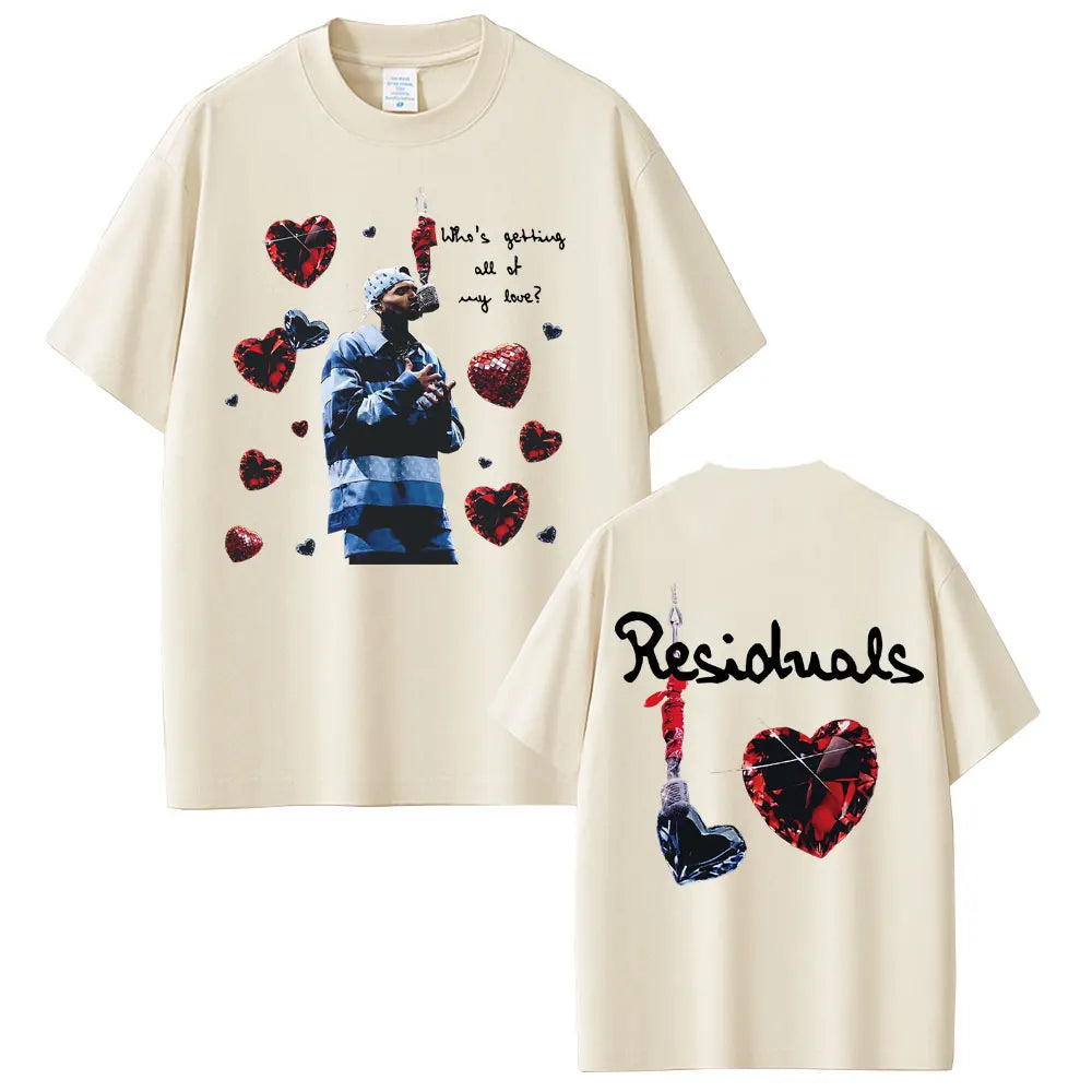 Rapper Chris Brown Breezy Bowl XX Tour 2025 T-shirt Men Women Hip Hop Fashion Pop Music  T Shirts Casual Cotton Vintage T-shirts