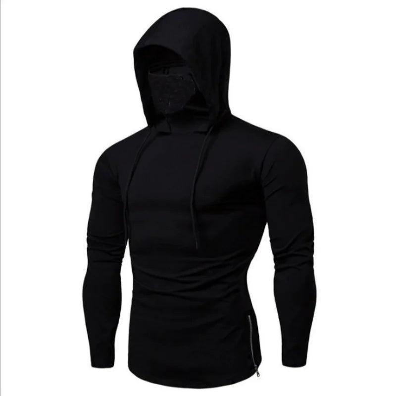 Summer Men's Hooded Sweatwear Casual Long  Sleeve Loose T-shirt Solid Color Lightweight Hoodie Fitness Breathable Tops - Matrix Studios