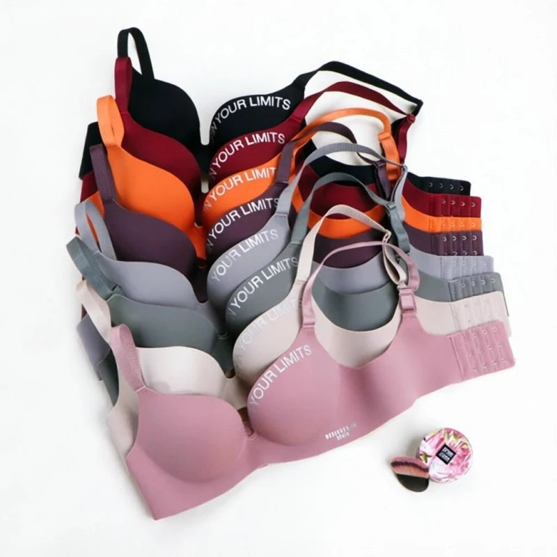 Simplicity Letters Printed Bra Sexy Deep V Thin Women's Lingerie Seamless Cup Surface Bralette No steel rings gather Brassiere 2027 - Matrix Studios