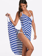 NSANGU Summer Beach Sexy Women Solid Color Wrap Dress Sun Protection Bikini Cover Up Sarongs Female Bathing Suit Swimwears - Matrix Studios
