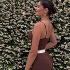 HXAO Sleeveless Crop Tops For Woman Corset Camisole Brown Top Women Bodycon Backless Sexy Tops With Straps Bustier Tank Tops - Matrix-studios.com
