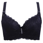 Plus Size Female Lace Bra Thin Bralette 80-105 C/D Cup Push Up Brassiere Widening Side 4-Row Button Bras Absorbs Sweat Underwear - Matrix Studios