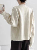 AOSSVIAO Women Cardigans Sweater O-neck Autumn Winter Knitted Loose Cardigans Solid Single Breasted Womens Sweaters - Matrix Studios