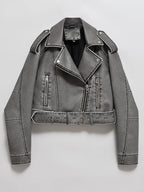 Ailegogo Women Vintage Loose Washed Faux Leather Short Jacket Streetwear Female Zipper Belt Moto Biker Retro Coat Outwear Tops - Matrix Studios