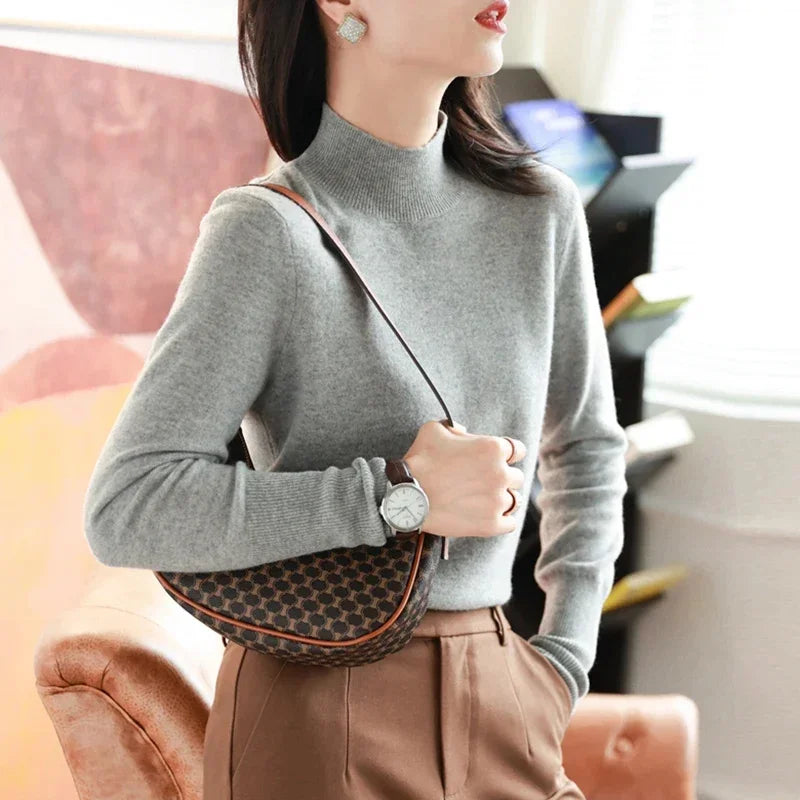 Autumn Winter chic Bottom Sweaters Women Fashion Turtleneck Pullover Slim Long Sleeve Knitted Jumpers Soft Warm Pull Femme Top - Matrix Studios