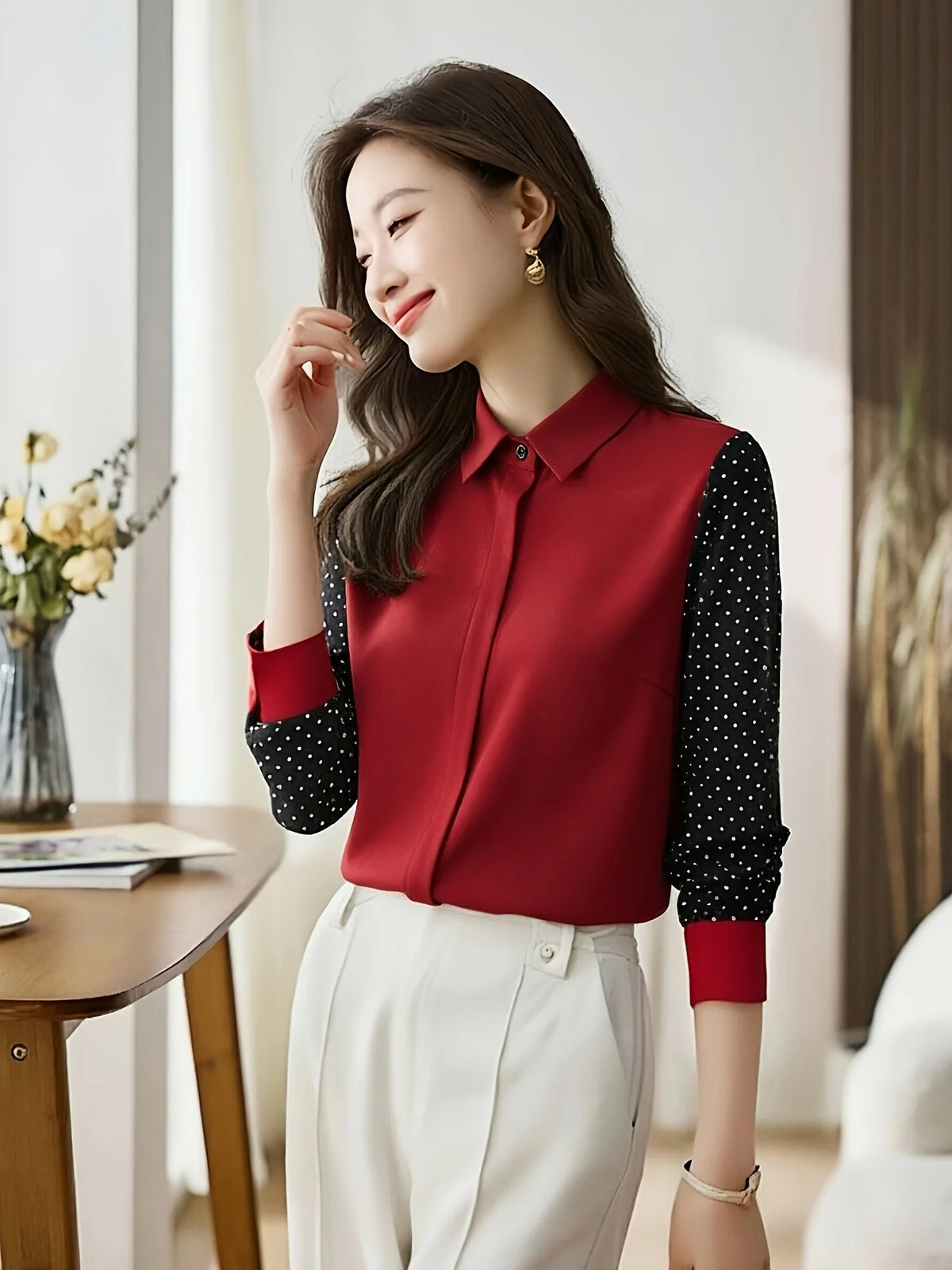 New elegant Women Blouses ladies shirts Blusas Mujer Long Sleeve Shirts causal Tops - Matrix-studios.com