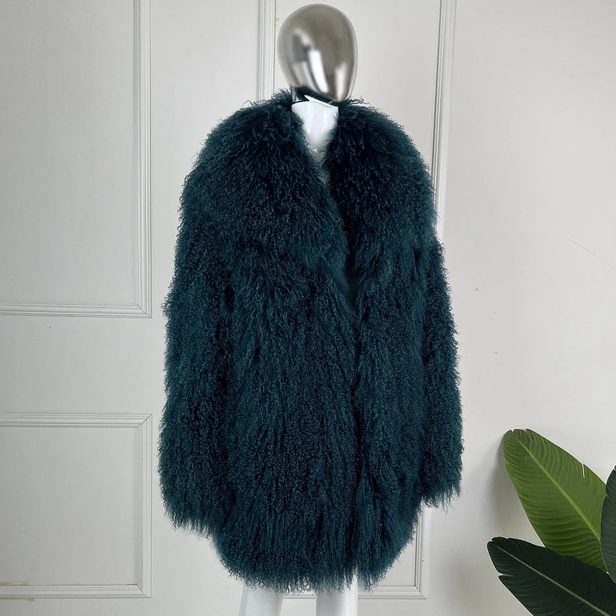 Womens Lamb Fur Coat Tibetan Sheep Fur Coats Long Winter Mongolia Sheepskin Fur Real Fur Coat Luxury Best Selling - Matrix Studios