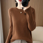 2026 Women Sweaters Autumn Winter Long Sleeve Pullovers O-neck Stripe Warm Pullover Korean Fashion Bottoming Shirts Loose Jumper - Matrix Studios