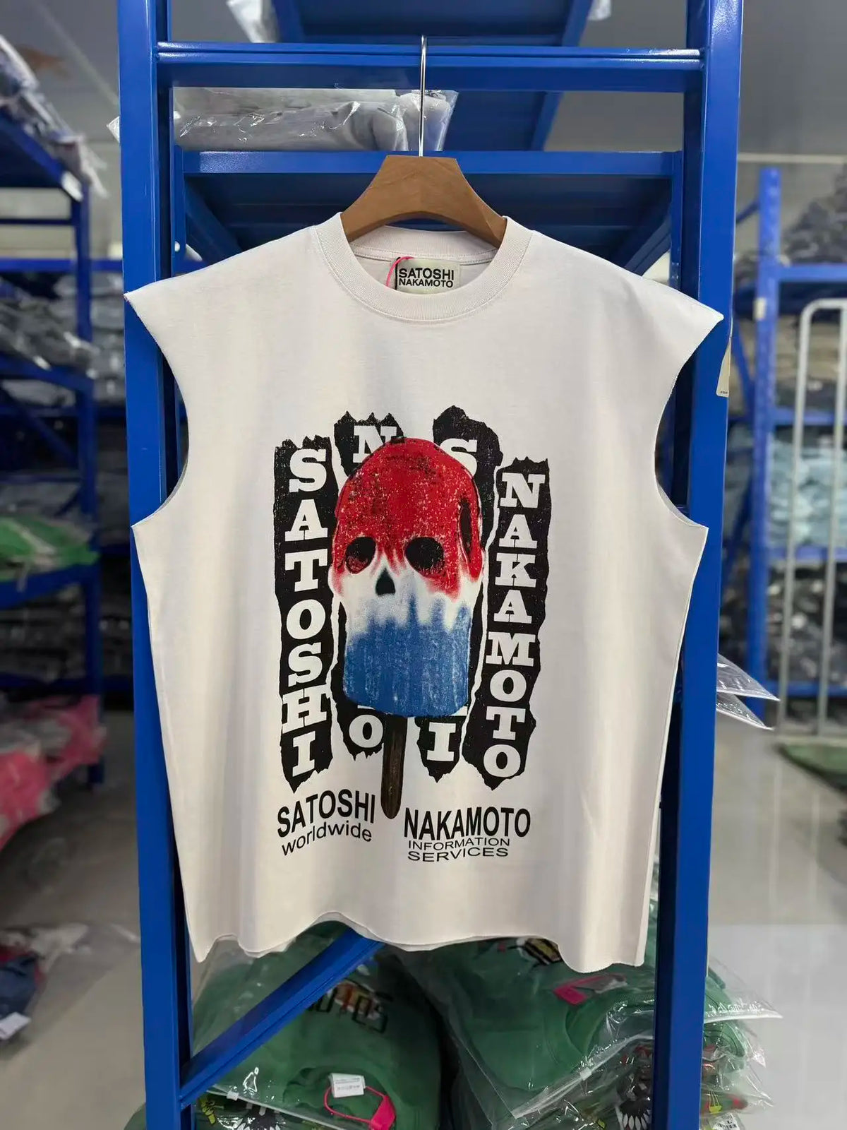 American Trend Brand SATOSHI Classic Vintage Print T-shirt New High Street Fashion Style Short-sleeved for Both Men and Women - Matrix-studios.com
