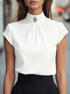Temperament Loose Woman Shirt Fashion Casual Blouse Elegant short Sleeve Woman Shirt Holiday Weekend Top - Matrix-studios.com