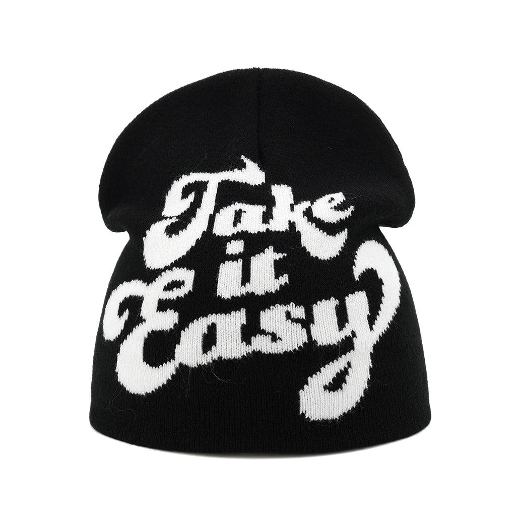 Y2K Letter Butter Knit Hats Skullies Beanies Autumn Winter Warm Hat Men Women Hip Hop Quality Skiing Cap Cycling Windproof New