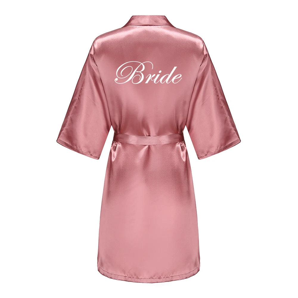 Wedding Bride Bridesmaid Robe Dressing Gown Sexy Women Bathrobe Nightgown Short Sleepwear Casual Flower Kimono Geisha M L XL - Matrix-studios.com