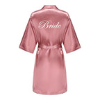 Wedding Bride Bridesmaid Robe Dressing Gown Sexy Women Bathrobe Nightgown Short Sleepwear Casual Flower Kimono Geisha M L XL - Matrix-studios.com