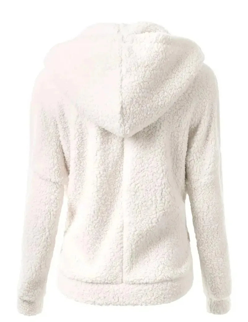 Autumn Winter Warm Jacket Women Hoodie Hooded 2025 Casual Female Hoodies Sweatershirt Zipper Coat Solid Soft Fleece Women Coat - Matrix Studios