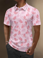 2025 New 3d Print Flamingo Graphic Polo Shirts For Men Women Short Sleeve Golf Shirts Fashion Street Polo Shirt Hawaiian Tops - Matrix-studios.com